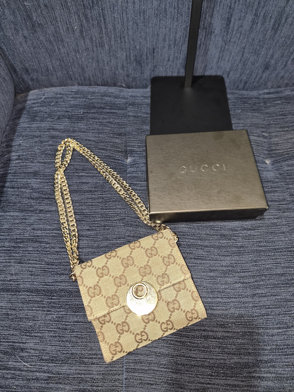 Authentic Gucci GG Canvas Wallet On Chain Pink Leather Crossbody Monogram Box - Picture 15 of 15